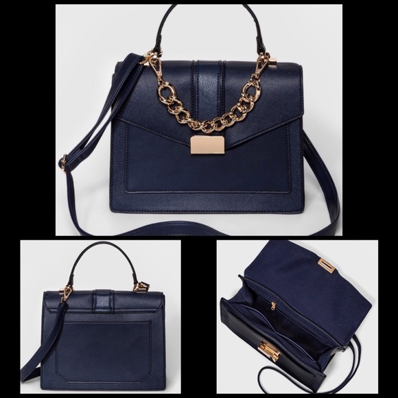 navy blue satchel handbags